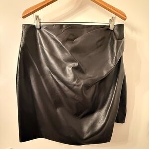 Wilfred Glossy Charcoal Asymmetrical Skirt